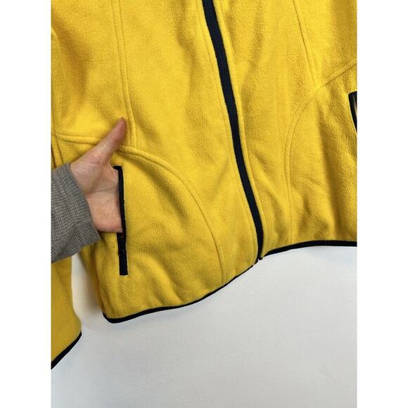 Nautica yellow navy zip up fleece sz L - Picture 4 of 9